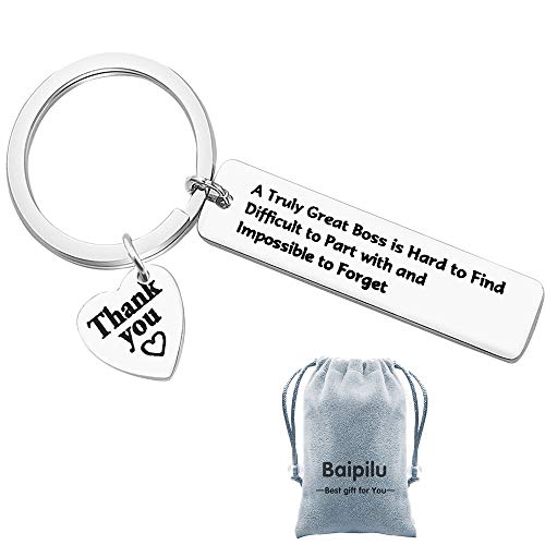 Boss Gift A Truly Great Boss is Hard to Find Difficult To Part With and Impossible To Forget Keychain Thank You gift retirement gift for Boss Moving Appreciation Keychain