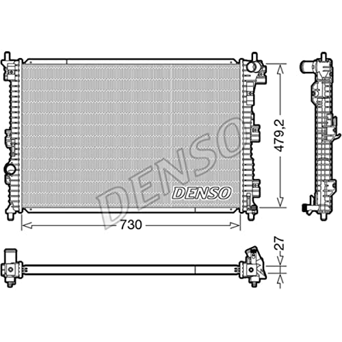 DENSO Radiador refrigeración del motor Ancho de red 479mm Longitud de red 730mm Profundidad de red 27mm DRM10112