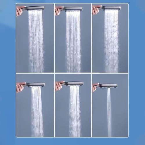 Regadera manual con 6 modos de spray, alta presión y ahorro de agua miniatura 3