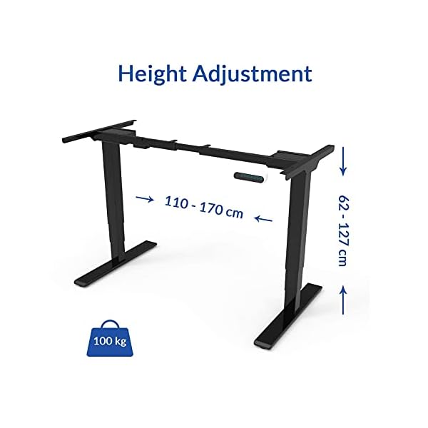 SANODESK EQ5 Height Adjustable Desk Electrically Height-Adjustable Table Frame, 3-Way Telescope, With Memory Control - Image 3