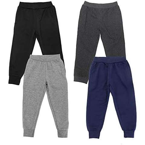 Studio 3 Boy’ Sweatpants – 4 Pack Active Fleece Jogger Pants (Size: 4) Cover