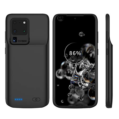 Battery Case for Galaxy S20 Ultra, YISHDA 6000 mAh Portable Rechargeable Charging Case Protective Extended Battery Charger Case for Galaxy S20 Ultra - Black