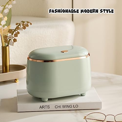 Mini caneca de basura con tapa y base removible, plástico miniatura 4