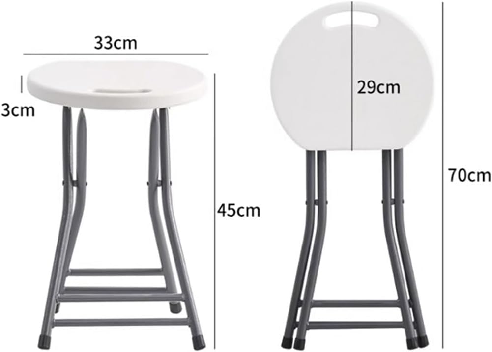 Plastic Folding bar Stool,Folding Stool with Handle,with Anti-Slip feet,Adult Folding Stool,Portable Folding Chair for Kitchen bar Living Room, Light Green