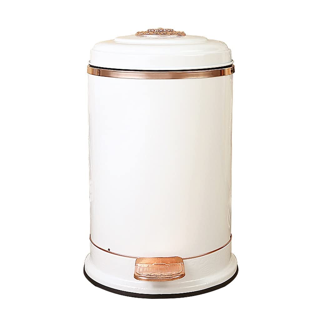 Bote de basura de acero inoxidable con pedal creativo para baño y hogar