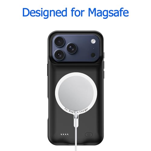 Battery Case for iPhone 17 Pro , 10000mAh Protective Charging Case with Wireless Charging Compatible with iPhone 17 Pro (6.3 inch) Rechargeable Extended Battery Pack Charger Case with Carplay (Black) by MAXBEAR - Used condition - Image 5