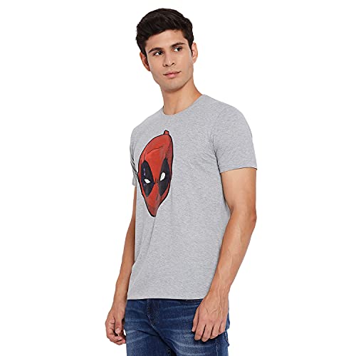 Image of Marvel Men Round Neck Short Sleeves Knitted T-Shirt