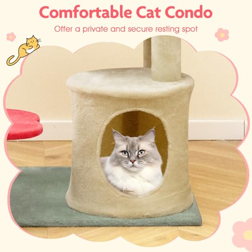 Árbol para Gatos Tangkula 49 in Floral con Rascador y Plataforma miniatura 5