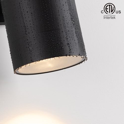 Image of mirrea 14 inch Modern Outdoor Porch Light in 2 Lights, Matte Black, 4 Pack