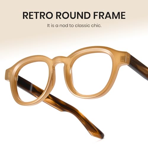 Image of Cyxus Blue Light Glasses Fashion Round Computer Blue Ray Blocking Glasses Tr90 Frame Anti Glare Strain For Men Women 8553