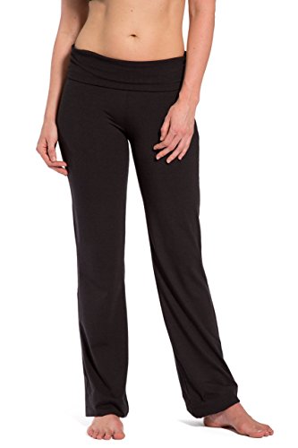 Fishers Finery Women's Ecofabric Foldover Yoga Pants (Black, M Tall) - //coolthings.us