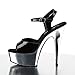 Pleaser Women's Delight-609 Platform Sandal,Black/Chrome,9 M US