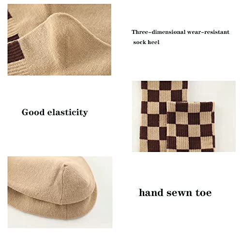 Checkered Socks, Fashion Socks For Women, Checkered Socks Women, Cotton Funny Crew Socks Fun Cozy Cute For Women Gifts. (Checkerboard 5Pcs) #TOP6