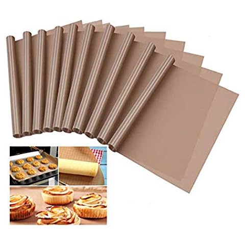 Oven Liner set of 10pcs for Heat Press Transfer Sheet Non Stick 1216inch Heat Transfer Paper Reusable Heat Resistant Craft Mat (coffee) Cover