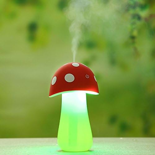 Genghuihui Mute Mushroom Lamp Humidifier Office Bedroom Oxygen Making Vehicle Car Purifier,Mushroom Red