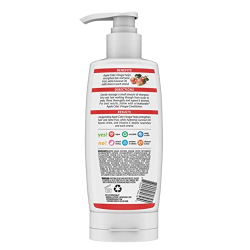 Artnaturals Apple Cider Vinegar Shampoo – (16 Fl Oz / 473Ml) – For All Hair Types - Dual Bottle - Coconut Oil And Vitamin E For Split Ends, Shine, Stronger And Smoother #TOP1