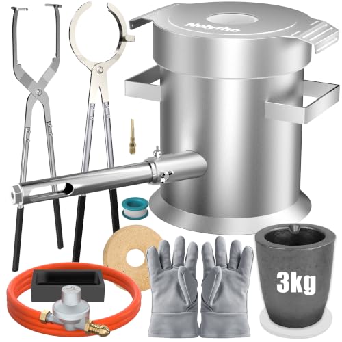 Image of Nelyrho 3KG Propane Melting Furnace Kit, Beginner Smelter Set