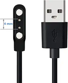 Carregador magnético universal para relógios inteligentes, Da fit Smartwatch cabo de carregamento de substituição com 2 pinos e 4 mm de separação - compatível com todos os Smartwatch de 2 pinos (3,8