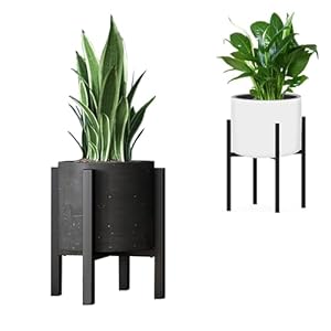 DeJivsin Support à Plantes en Métal Dans Un Style Simple, Support de pot réglable pour plantes en fer 24-38 cm réglable en métal moderne pour intérieur et extérieur