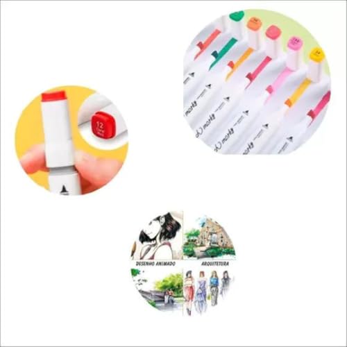24 Canetas Marcadores para pintar Bobbie Goods, Coco Wyo, Desenho Professional, Pontas Duplas, Codif