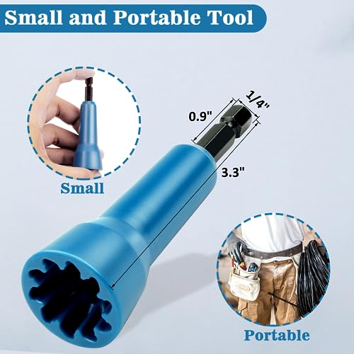 Image of Wire Nut Twister, Wire Twister Tool for Drill, 1 /4 inch Chuck Twist Wire Connector, Wire Nut Twisting Tool for Electricians, Wire nut Driver, Wire Twisting Spinner, Wire Spin Driver Nut (Blue)