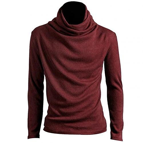 ABUCIYO T-Shirts à la Mode pour Hommes Slim Tops T-Shirt Stretch pour Hommes à col roulé à Manches Longues T-Shirts T-Shirts à col Haut Cover