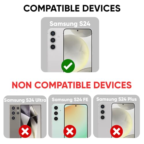 Image of POPIO Military-Grade Gorilla Tempered Glass For Samsung Galaxy S24 (Black) 9H Hardness, Edge-to-Edge Full Coverage, Anti-Scratch, Bubble-Free, Ultra Clear HD Glass, Oleophobic Coating, Face ID Compatible