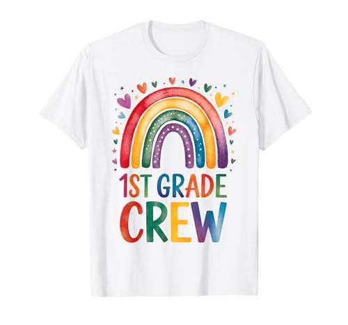 1st Grade Crew Rainbow Design T-Shirt