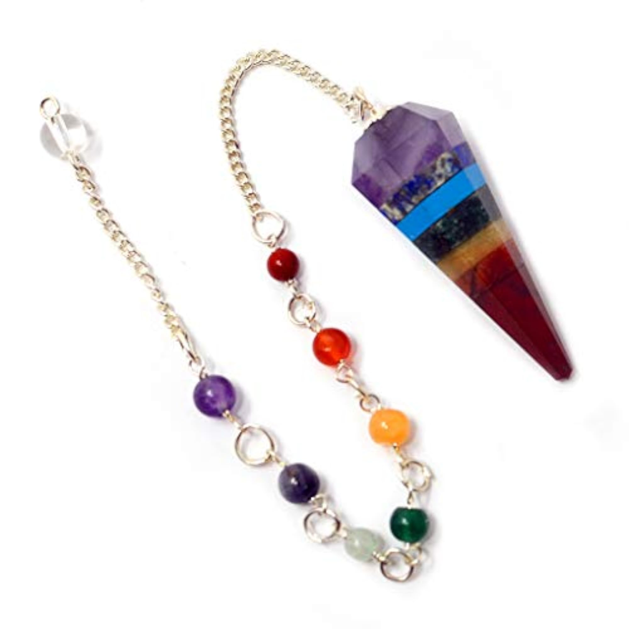 Gemstone Dowsing Pendulum with Hexagon Point