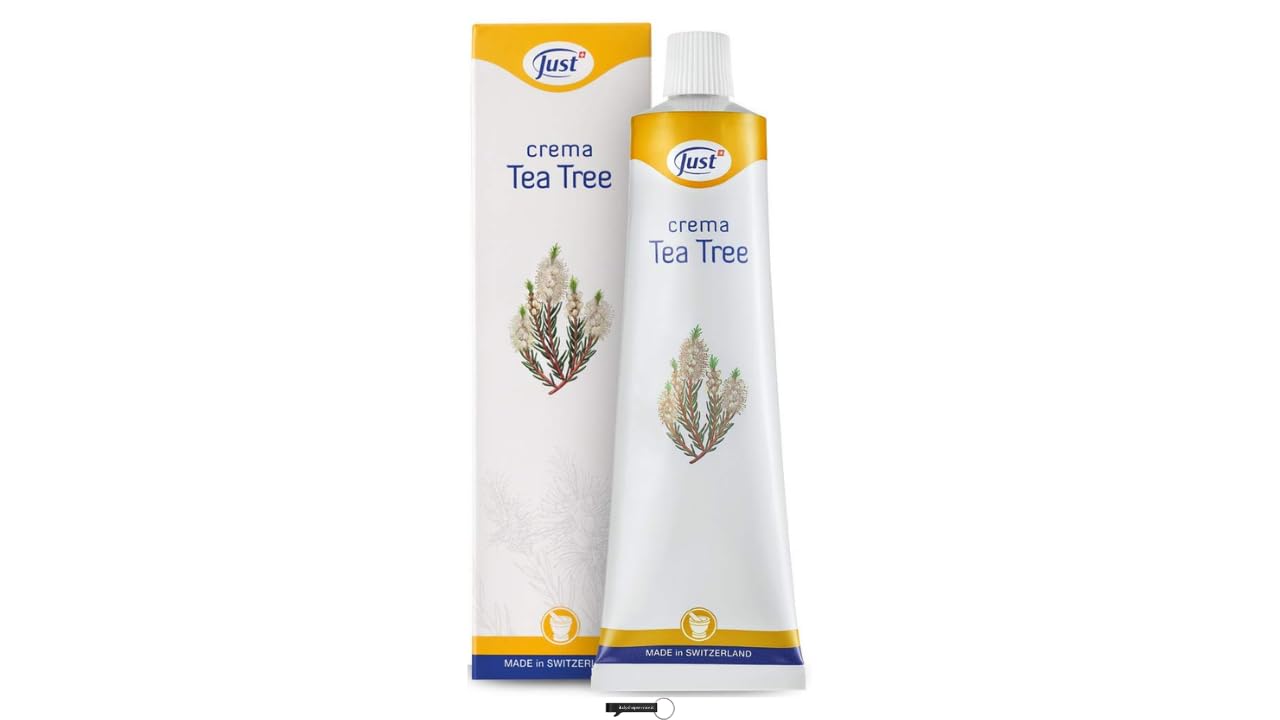 Just Dermoactive Tea Tree Cream, 100 ml, favorisce l'equilibrio della pelle, con portachiavi Italy Shop Service incluso