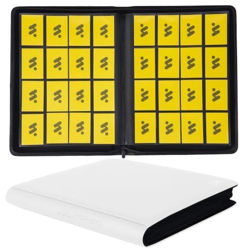 Image of Premium 1000+ Pockets Card Binder,16 Pockets Card Binder Ringless Side Loading Trading Card Album Folder for TCG -White