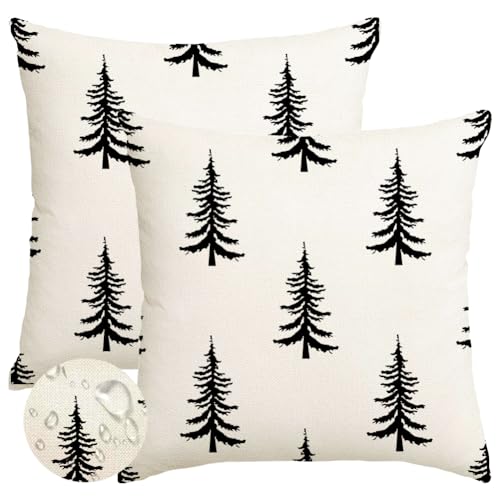 RABUSOFA Tannenbaum Outdoor Weihnachtskissenbezüge Kissenbezug 50x50...