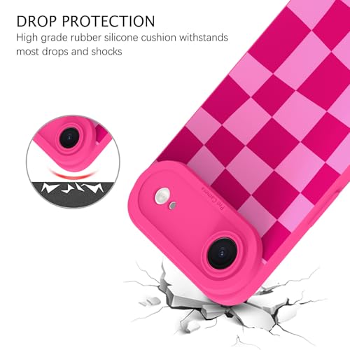 Image of ZIYE for iPhone Air Case Hot Pink Grids Plaid Checkerboard Pattern
