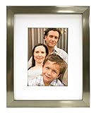 MCS 8X10 Gallery Picture Frame Matted to Display 5X7 Pictures Glass Front (Champagne)
