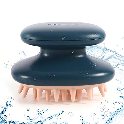 Hair Care Shampoo Brush, wilfanfan Scalp Massager, Scalp Scrubber, Soft Silicone Scalp Care Brush, Blue