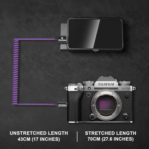 Alvin's Cables Cable en espiral 8K 2.1 Micro HDMI a HDMI para Atomos Ninja V, 8K @60Hz 4K @60Hz Cable HDMI de alta velocidad para Sony A7RIII A7II A7M3, para Canon R5 M6, para FUJIFILM X-T4 X-T3 - imagen 8