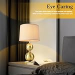 Ziqqeelam 24.8" Gold Tall Table Lamp, Contemporary Table Lamps Single for Living Room, Gold Vase Table Lamp, Modern Buffet Table Lamp Single for Bedroom Bedside, End Table Lamp, Entry Way