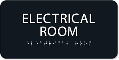 Alpha Dog ADA Signs - Electrical Room Sign with Braille 4x8 inches 100% ADA Compliant for Your Business or Office Made in the USA (Black)