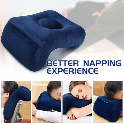 Almohada ergonómica azul 32x24 cm con diseño L miniatura 4