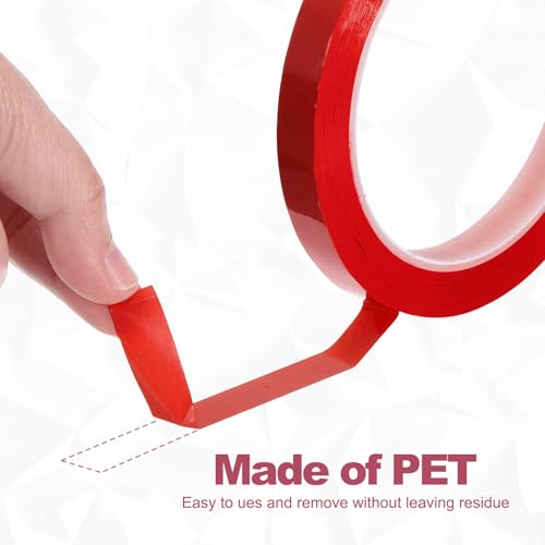 PATIKIL 3er-Pack Whiteboard-Klebeband, 4 mm (5/32 Zoll) breit, dünnes, trocken abwischbares Klebeband mit Nadelstreifen für Grafiken, Diagramme, Raster, technische Zeichnungen, rot