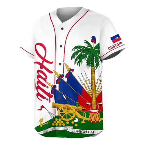 Haiti Jersey Men, Haiti Jersey Baseball, Personalized Haiti Baseball Jersey Men miniatura 5