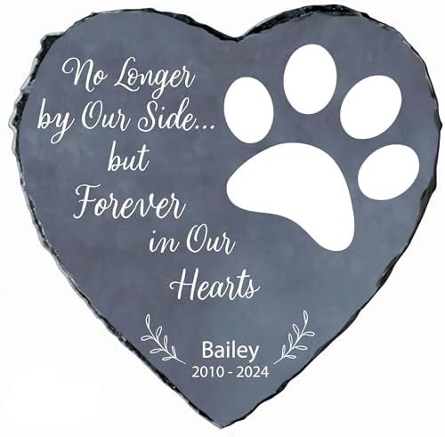 Memorial Stone for Loss Of Dog, Personalized Cat or Dog Grave Marker Memorial Gifts, Pet Remembrance Garden Stone (S-002)