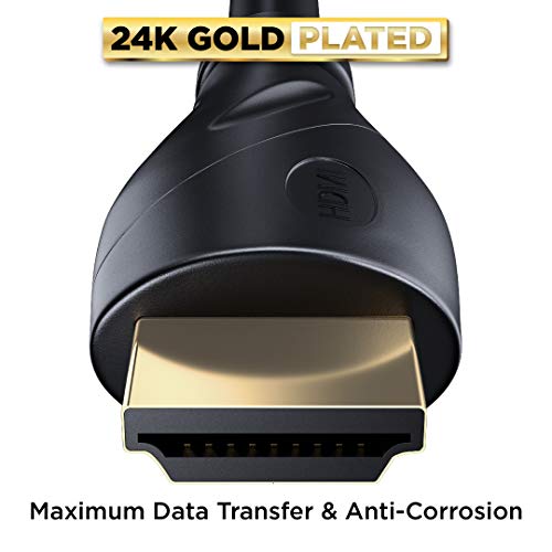 PowerBear 4K HDMI Cable 10 ft | High Speed, Rubber & Gold Connectors, 4K @ 60Hz, Ultra HD, 2K, 1080P, & ARC Compatible for Laptop, Monitor, PS5, PS4, Xbox One, Fire TV, Apple TV & More…