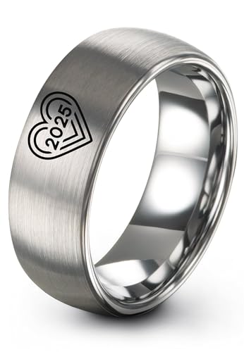 Class of 2025 Heart Ring Gift for Graduation Gift Tungsten