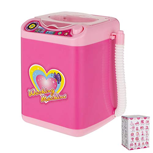 Mini limpiador de cepillo de maquillaje, plástico automático lavadora esponja limpieza juguete para niñas damas