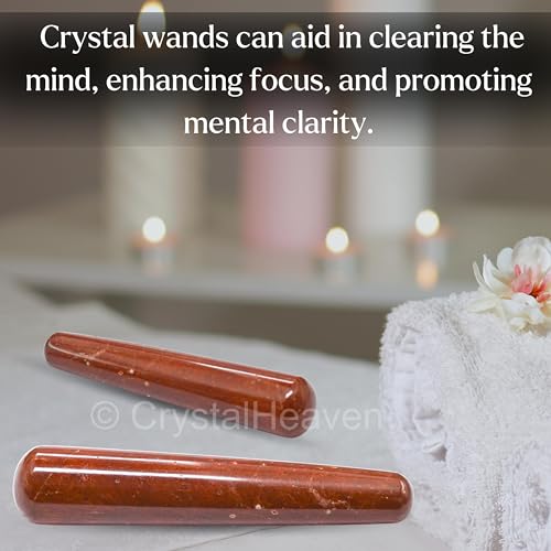 Image of Red Jasper Crystal Wand - Smooth Crystal Wand for Energy Healing, Chakra Balancing, Meditation and Home Decor - Crystals and Healing Stones for Gift