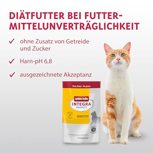 animonda INTEGRA PROTECT Sensitive (1 x 1200 g), Katzen Diätfutter bei Futtermittelallergie, sensitives Katzenfutter bei Allergien, Trockenfutter für Katzen ohne Getreide