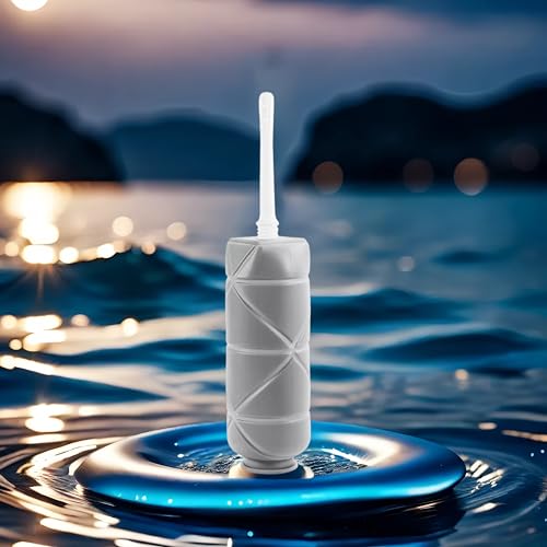 Image of Foldable Compact Silicone Douche Bottle, Reusable Travel Douche Kit, 24 FL Oz Capacity, Grey