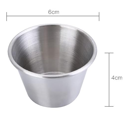 4Pcs Stainless Steel Sauce Cup Condiment Ketchup Dipping Bowl Seasoning Dish Appetizer Plates Container Kitchen Tools #TOP5