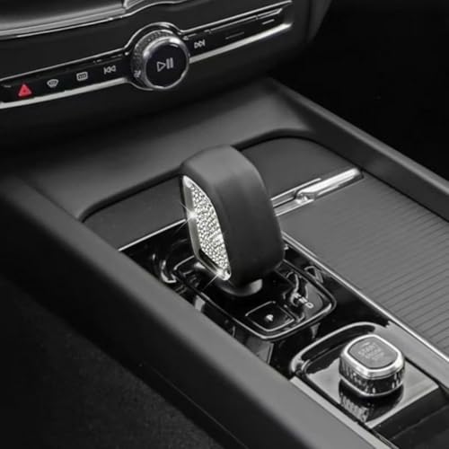 Image of Car Bling Decorative Decals Sticker Interior Accessories Compatible with Volvo XC60 S60 V60 XC90 S90 V90 2015-2025 (Silver, Shifter Lever Sticker)